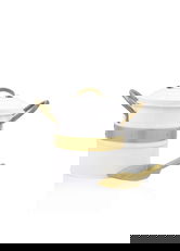 Cos depozitare, Hermia, 280TMA1654, Nu este potrivit pentru mașina de spălat vase / Nu este potrivit pentru cuptorul cu microunde, Alb/Auriu