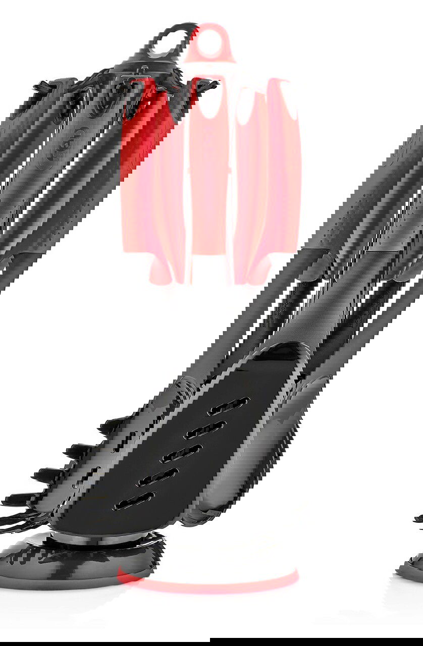 Set accesorii bucatarie, Hermia, 732SNP1131, Mașină de spălat vase - nesigură / Cuptor cu microunde - nesigur / Fără BPA, Roșu/Negru