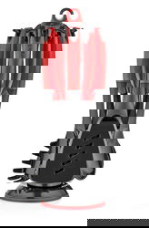 Set accesorii bucatarie, Hermia, 732SNP1131, Mașină de spălat vase - nesigură / Cuptor cu microunde - nesigur / Fără BPA, Roșu/Negru