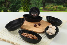 Set boluri pentru aperitive, Keramika, 275KRM1754, Ceramica , 14 cm, 6 piese, Negru