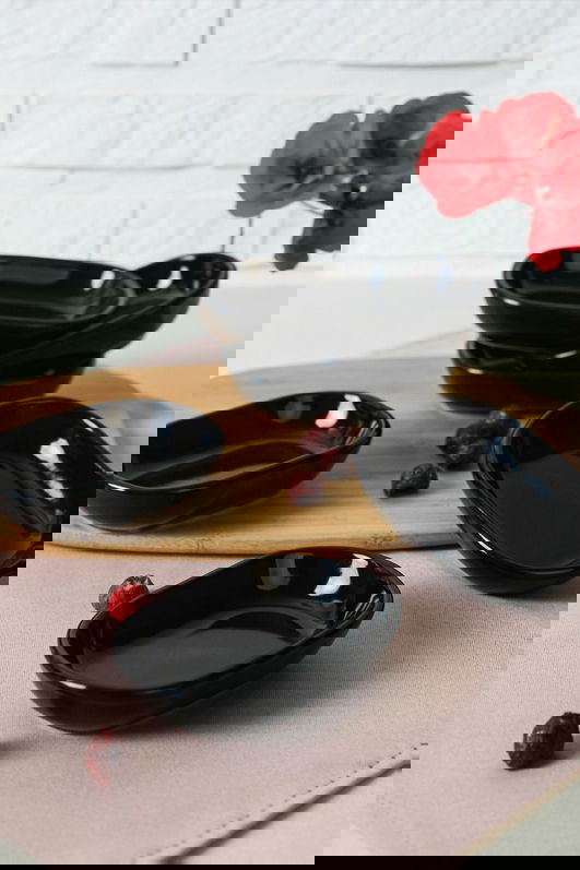 Set platouri servire, Keramika, 275KRM2195, Ceramica , Nu absoarbe apa, Negru