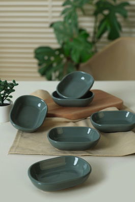 Set boluri pentru aperitive, Keramika, 275KRM2141, Ceramica , Nu absoarbe apa, Verde