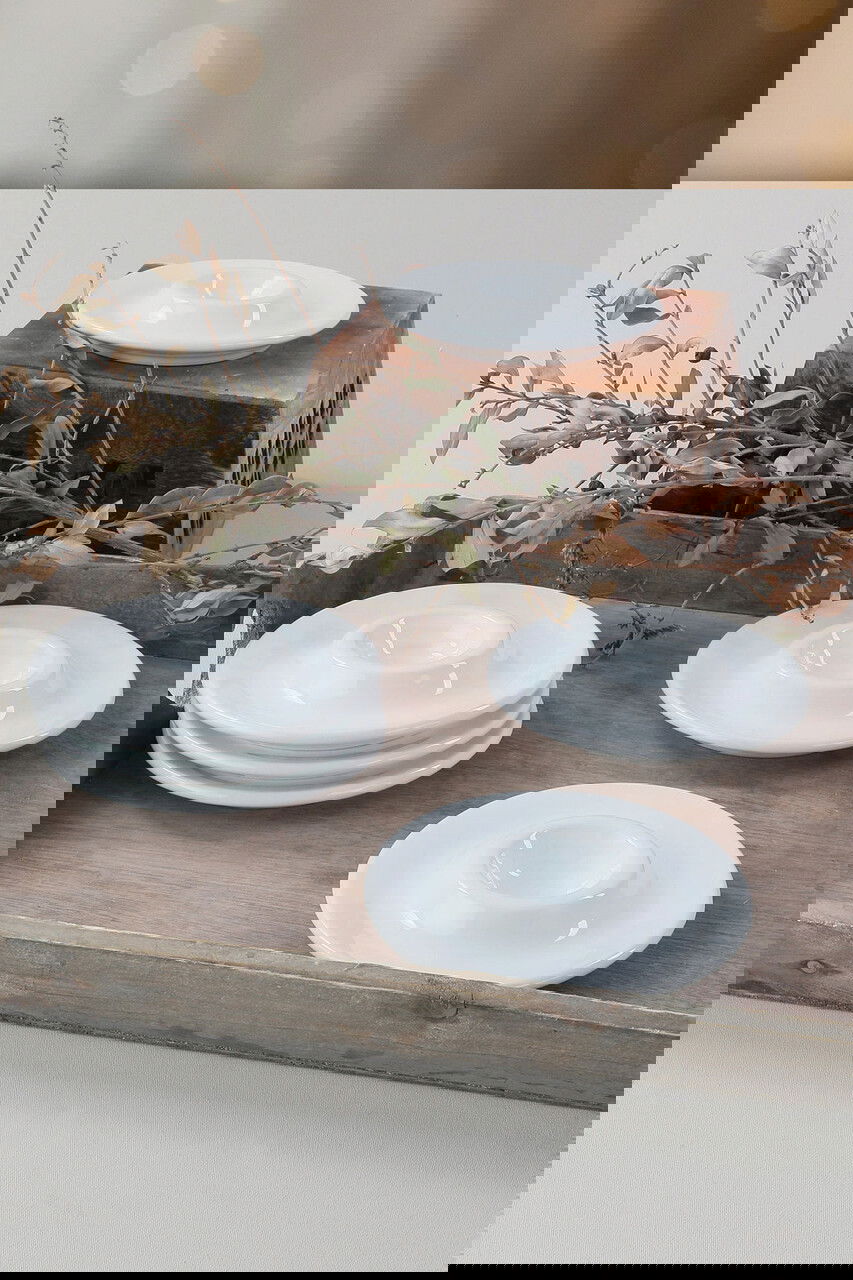 Set suporturi pentru ou, Keramika, 275KRM1635, Ceramica , Nu absoarbe apa, Alb