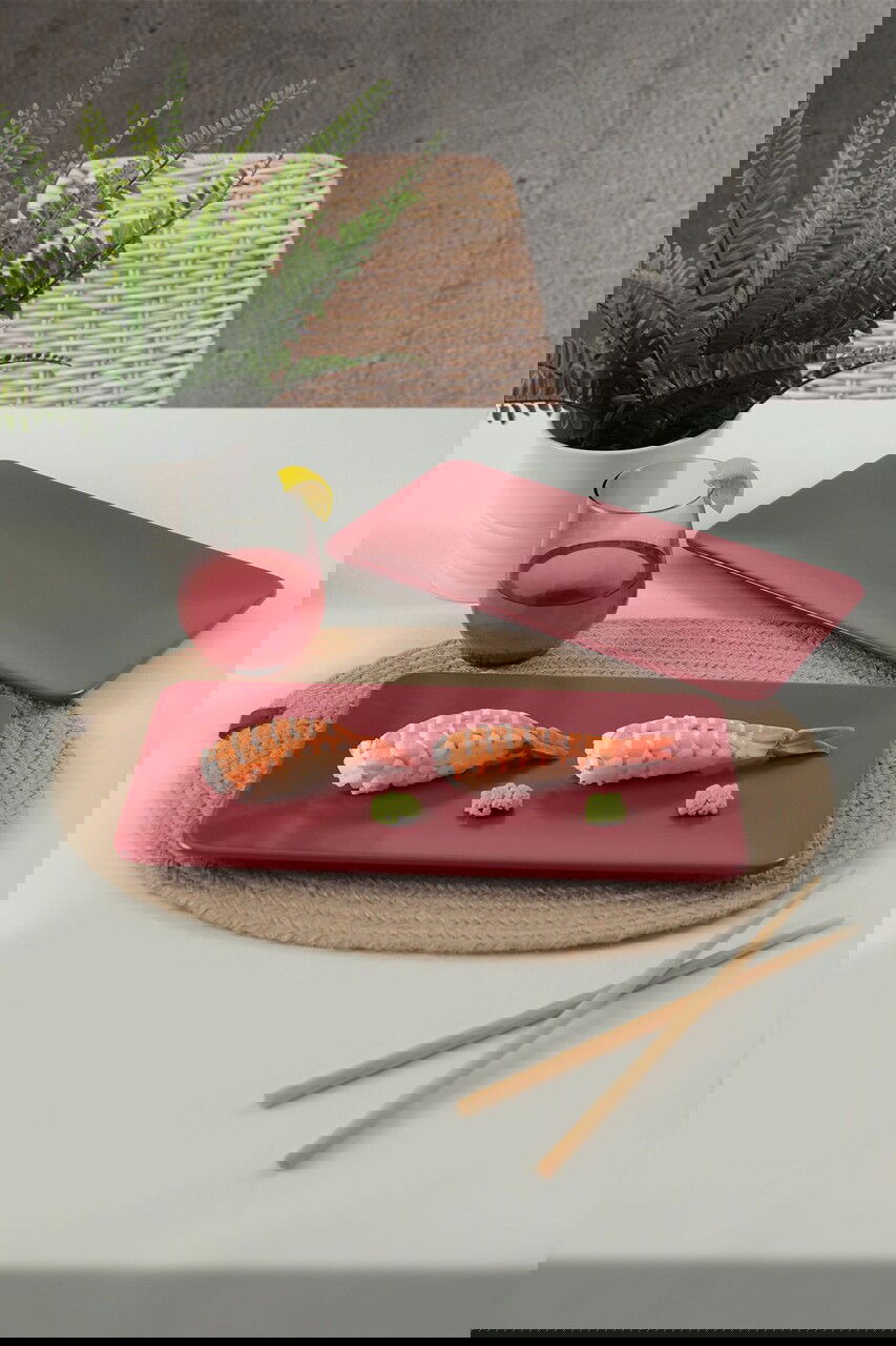 Set platouri servire, Keramika, 275KRM1897, Ceramica , Antibacterian, Rosu