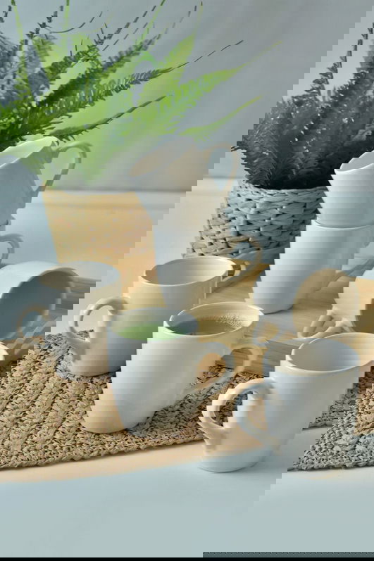 Set cani, Keramika, 275KRM2199, Ceramica , Nu absoarbe apa, Crem