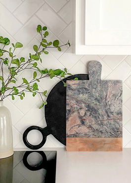 Platou servire alimente, Mia - Kitchenware, 280TMA1904, 100% MARMURA / , Dimensiune: 13,5 x 8 x 0,5 cm, Verde / Natural