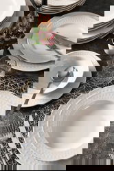 Serviciu de masa, Beros, 973BRS3171, Portelan , Farfurie intinsa 25 cm, Crem
