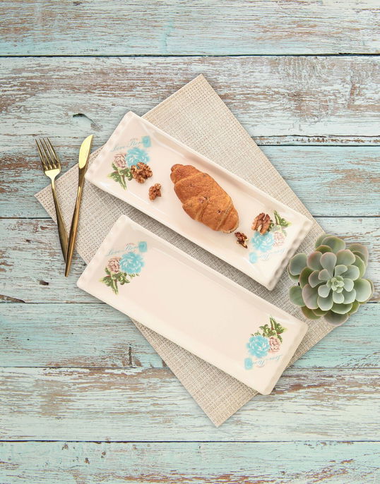 Set platouri servire, Keramika, 275KRM1775, Ceramica , Nu absoarbe apa, Multicolor