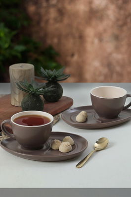 Set cesti de cafea, Keramika, 275KRM1945, Ceramica , Nu absoarbe apa, Grej