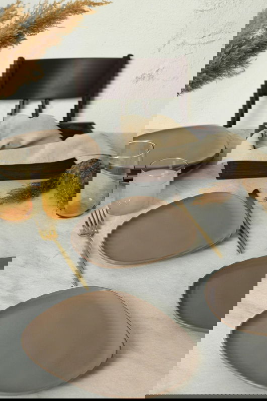 Set farfurii pentru desert, Keramika, 275KRM2183, Ceramica , Nu absoarbe apa, Grej