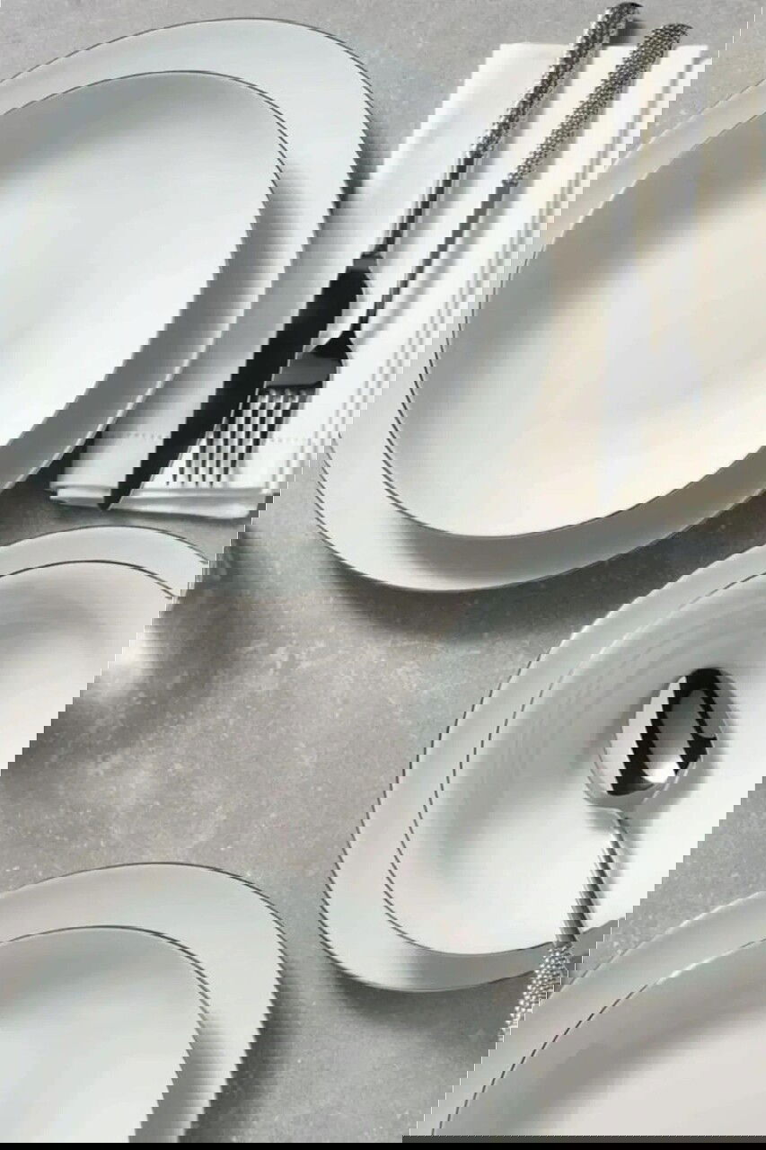 Serviciu de masa, Beros, 973BRS3152, Portelan , Placă de serviciu: 25 cm (2 bucăți), Alb