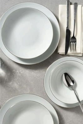 Serviciu de masa, Beros, 973BRS3152, Portelan , Placă de serviciu: 25 cm (2 bucăți), Alb