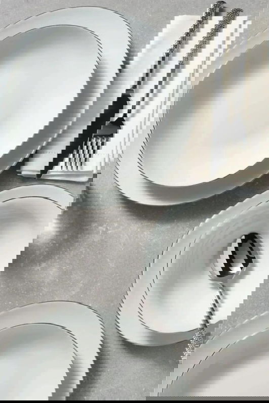 Serviciu de masa, Beros, 973BRS3152, Portelan , Placă de serviciu: 25 cm (2 bucăți), Alb