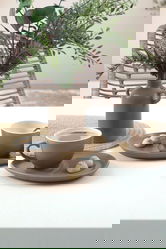 Set cesti de cafea, Keramika, 275KRM1946, Ceramica , Nu absoarbe apa, Taupe deschis