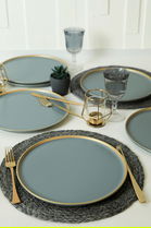 Set platouri servire, Keramika, 275KRM2162, Ceramica , Nu absoarbe apa, Verde