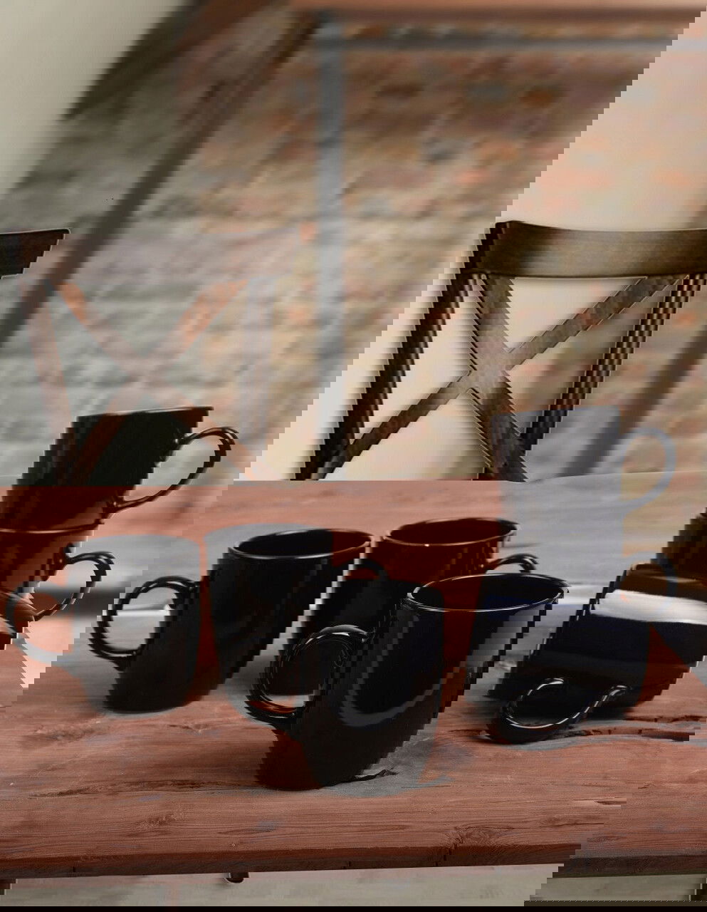 Set cani, Keramika, 275KRM1243, Ceramica , Dimensiune: 9 cm / 300 ml (6 bucăți), Negru