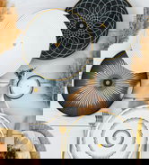 Set platouri servire, Keramika, 275KRM1345, Ceramica , Nu absoarbe apa, Alb/Negru