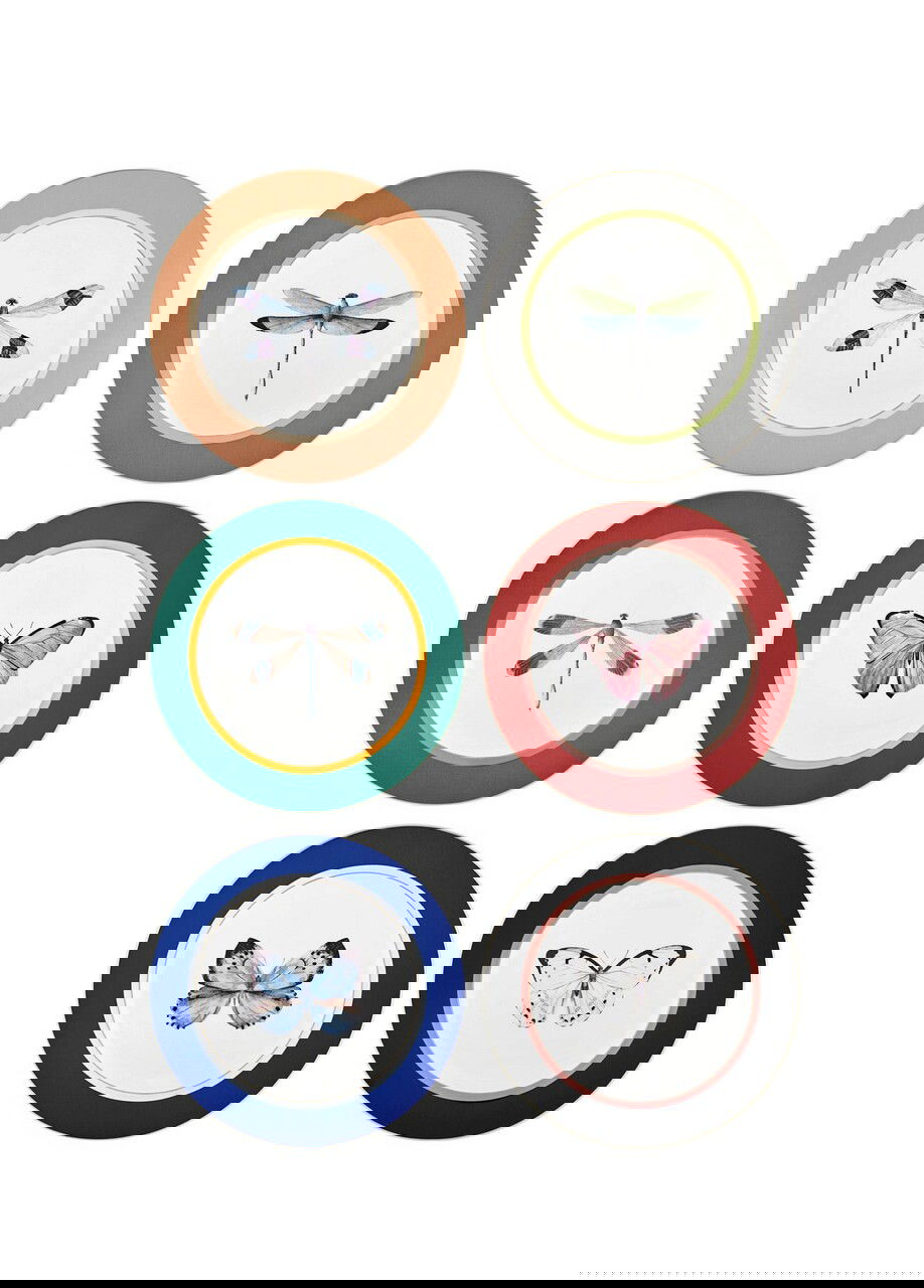 Set farfurii pentru desert, Mia - Kitchenware, 280TMA1696, Portelan , 21x21x1 cm, 6 piese, Multicolor