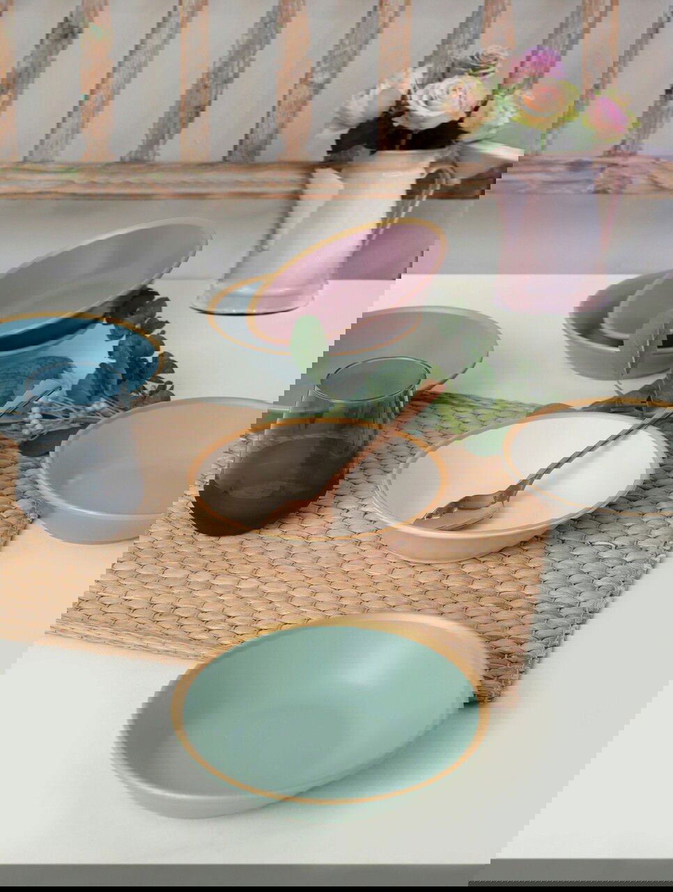 Set farfurii, Keramika, 275KRM1914, Ceramica , Nu absoarbe apa, Multicolor