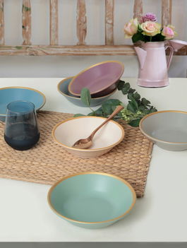 Set farfurii, Keramika, 275KRM1914, Ceramica , Nu absoarbe apa, Multicolor