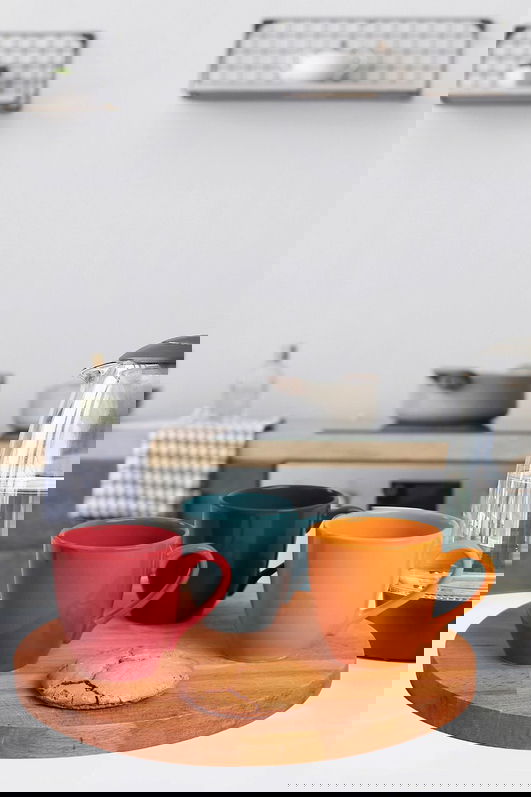 Set cani, Keramika, 275KRM1799, Ceramica , Dimensiune: 8 cm / 200 ml (6 bucăți), Multicolor