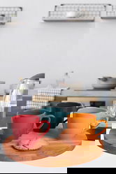 Set cani, Keramika, 275KRM1799, Ceramica , Dimensiune: 8 cm / 200 ml (6 bucăți), Multicolor