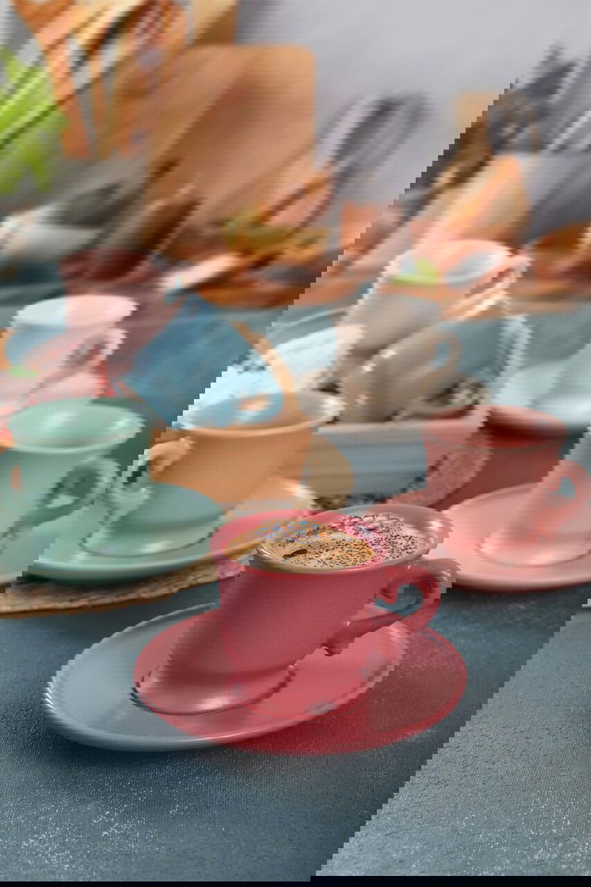 Set cesti de cafea, Keramika, 275KRM1872, Ceramica , Nu absoarbe apa, Multicolor