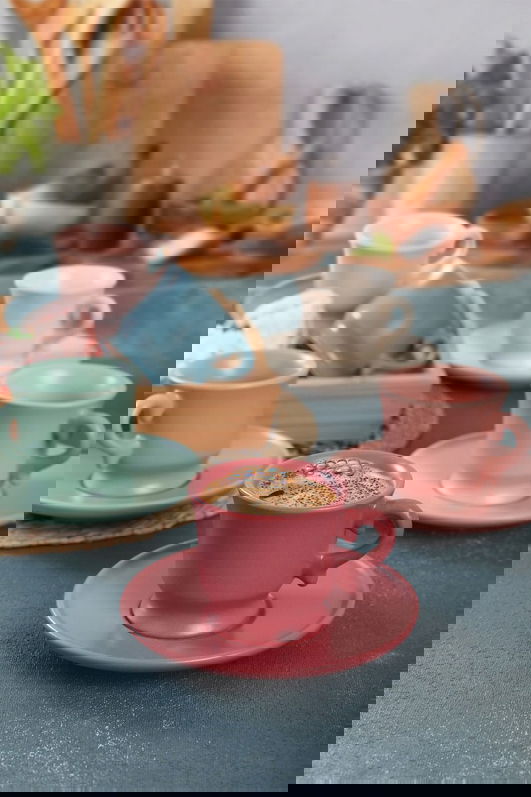 Set cesti de cafea, Keramika, 275KRM1872, Ceramica , Nu absoarbe apa, Multicolor