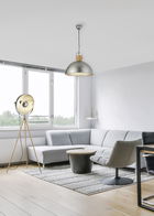 Lustra Delhi, TRIO, 45x150 cm, 60W, 1x E27, metal, argintiu/natur