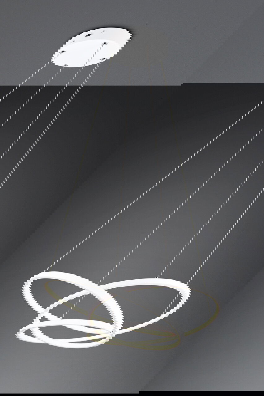 Lustra Darvin, TRIO, 64x49x150 cm, 34W, 1x SMD, metal, alb mat