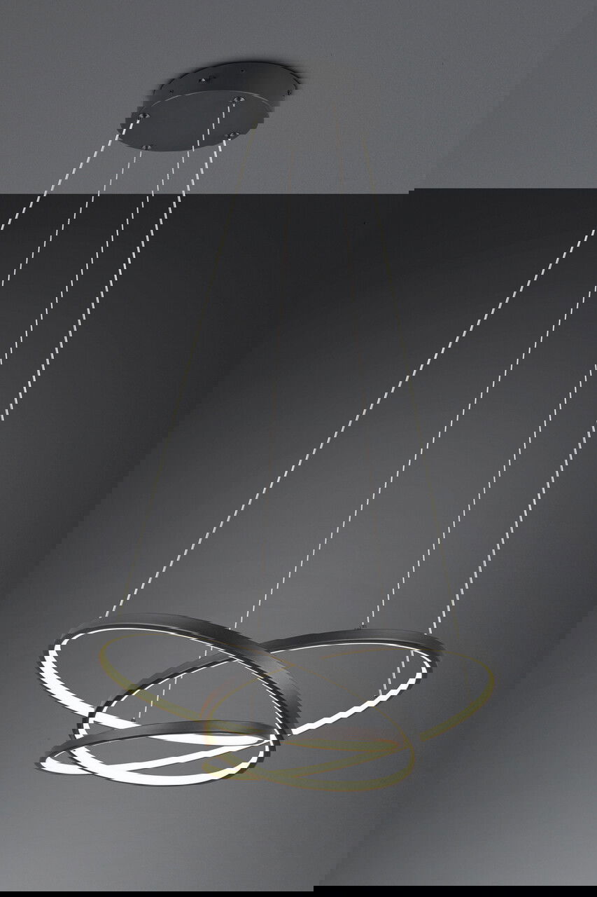 Lustra Darvin, TRIO, 64x49x150 cm, 34W, 1x SMD, metal, negru mat