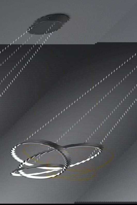 Lustra Darvin, TRIO, 64x49x150 cm, 34W, 1x SMD, metal, negru mat