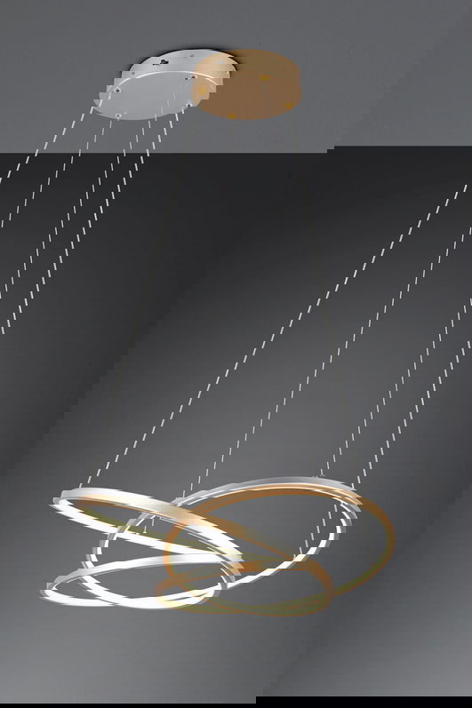 Lustra Darvin, TRIO, 64x49x150 cm, 34W, 1x SMD, metal, auriu