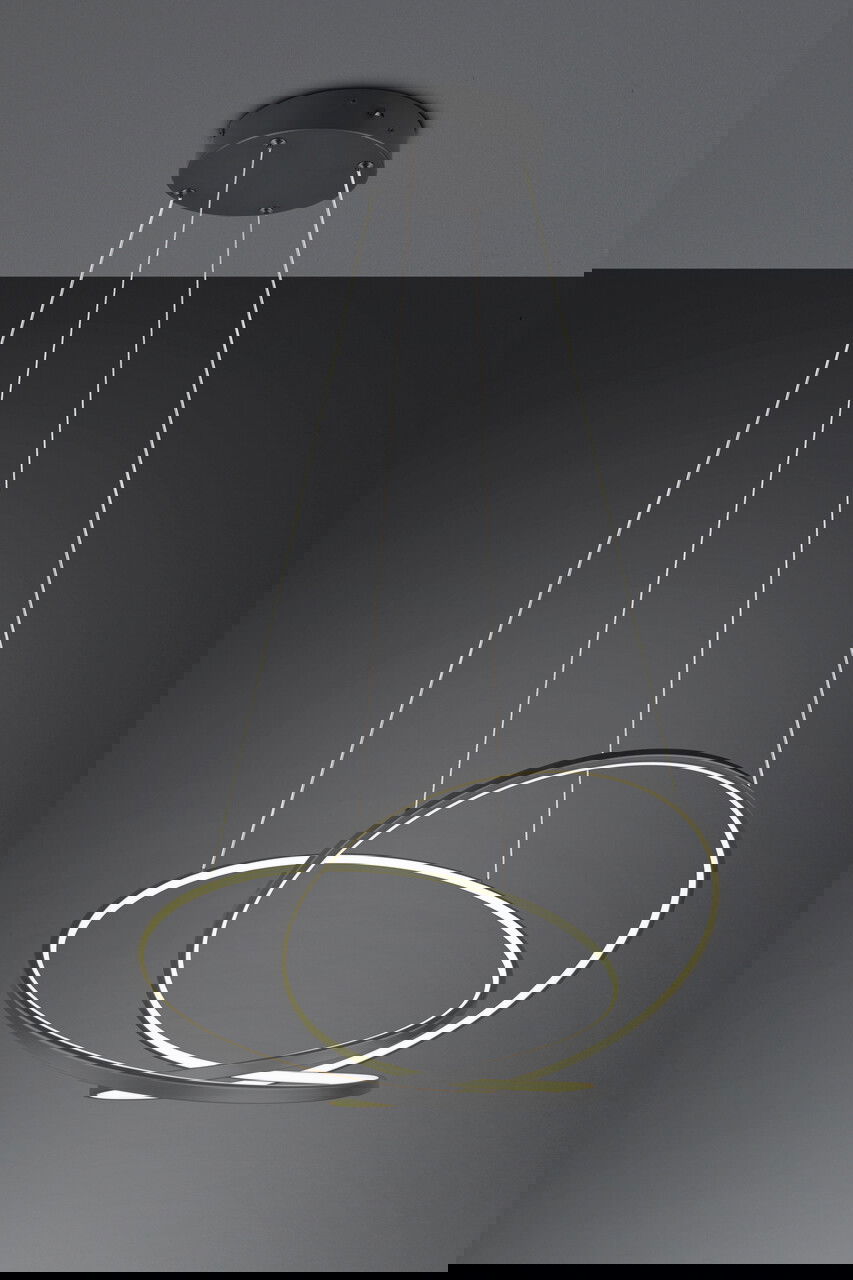 Lustra Darvin, TRIO, 84x66x150 cm, 52W, 1x SMD, metal, negru mat