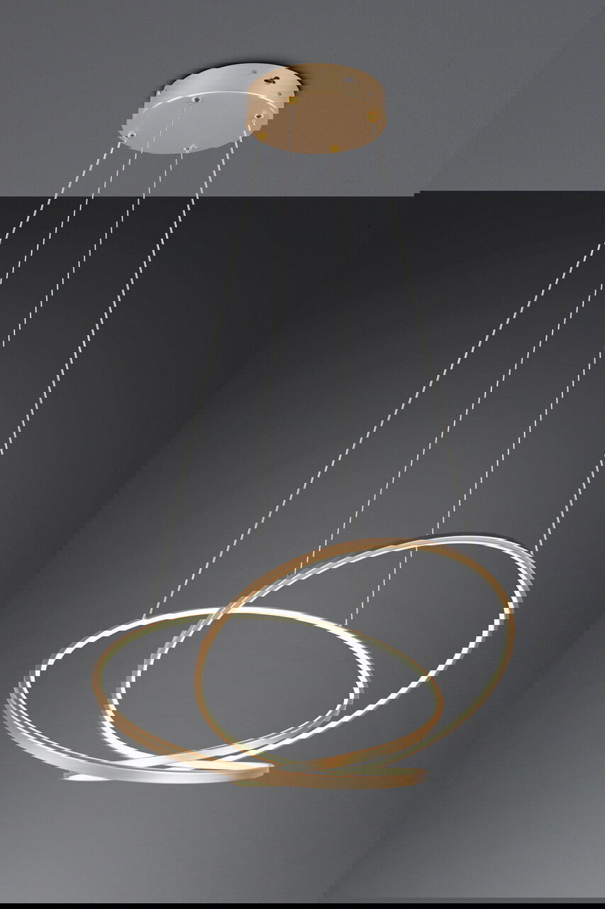 Lustra Darvin, TRIO, 84x66x150 cm, 52W, 1x SMD, metal, auriu