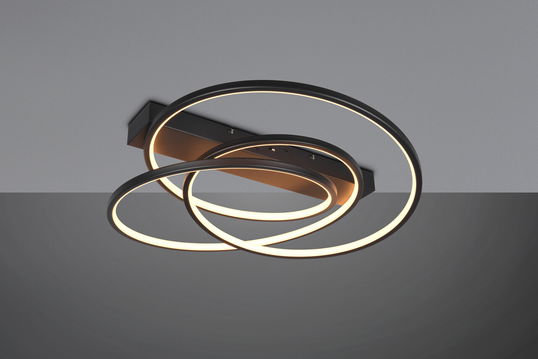 Plafoniera Darvin, TRIO, 64x49x16 cm, 34W, 1x SMD, metal, negru mat