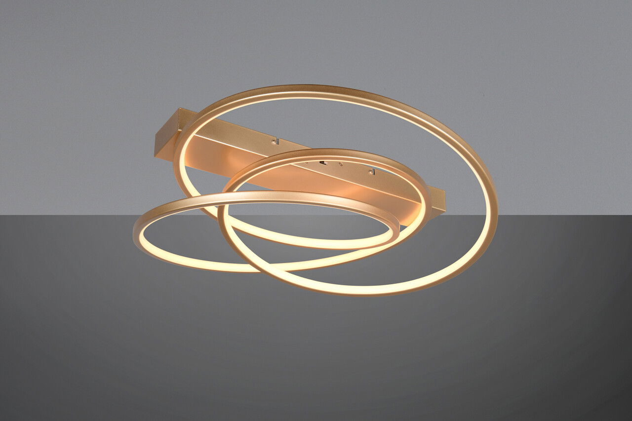 Plafoniera Darvin, TRIO, 64x49x16 cm, 34W, 1x SMD, metal, auriu