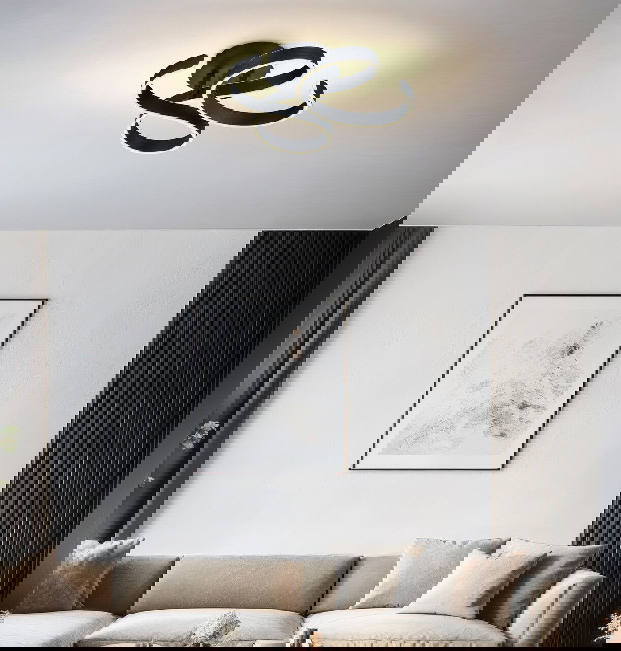 Plafoniera Francis, TRIO, 54x52x19.5 cm, 40W, 1x SMD, metal, antracit