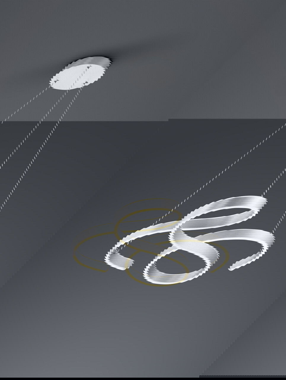 Lustra Francis, TRIO, 72x68x150 cm, 48W, 1x SMD, metal, argintiu lucios