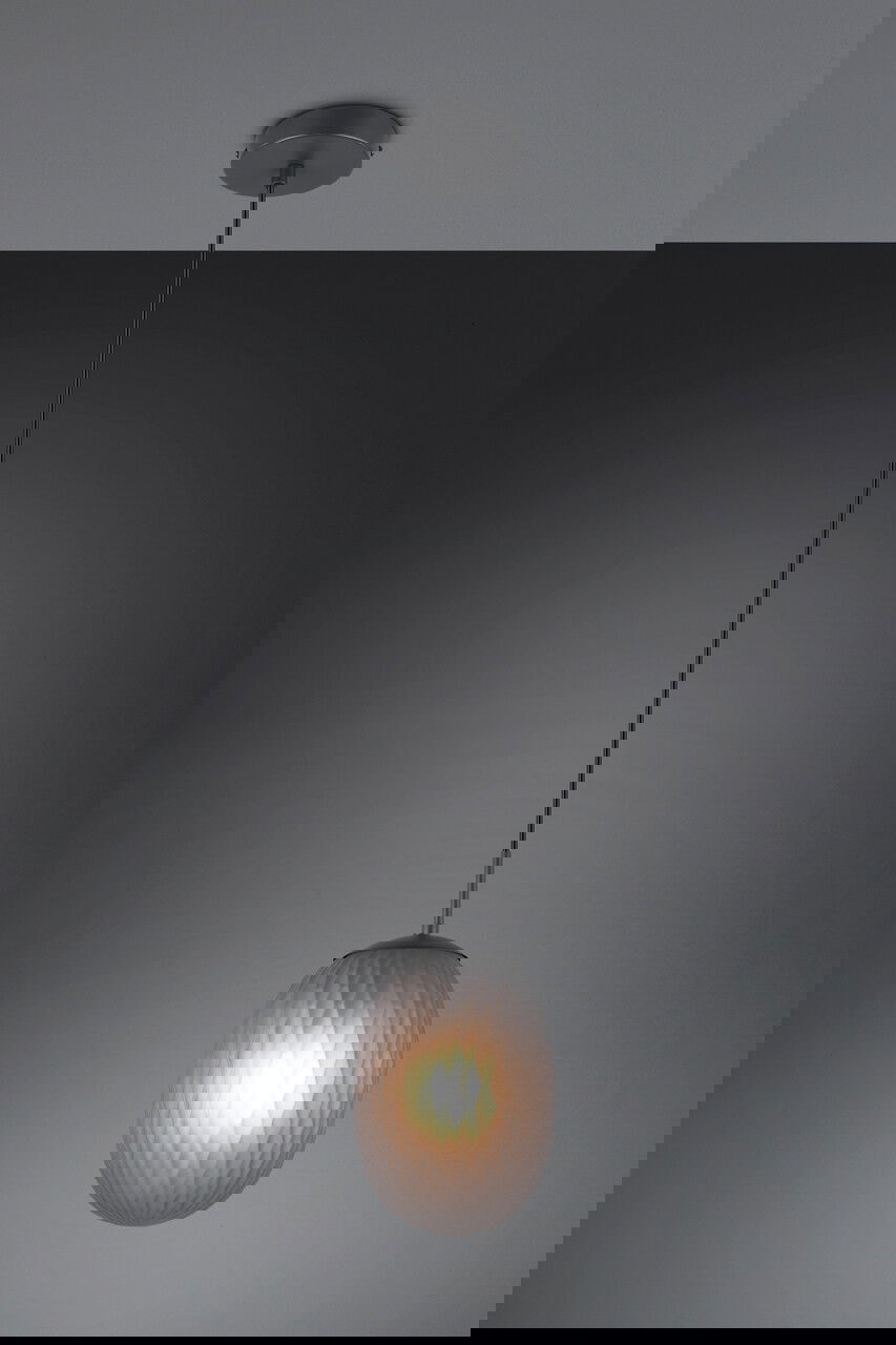 Lustra Facette, TRIO, 17.5x150 cm, 25W, 1x E27, metal, negru mat/gri