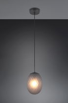 Lustra Facette, TRIO, 17.5x150 cm, 25W, 1x E27, metal, negru mat/gri