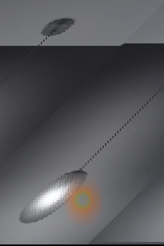 Lustra Facette, TRIO, 17.5x150 cm, 25W, 1x E27, metal, negru mat/gri