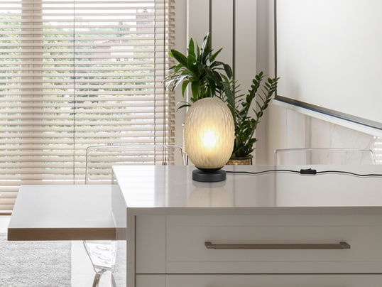 Lampa de masa Facette, TRIO, 17.5x28.5 cm, 25W, 1x E27, metal, negru/verde