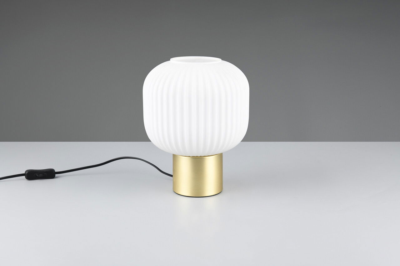 Lampa de masa Diva, TRIO, 20x26 cm, 40W, 1x E27, metal, bronz mat/alb