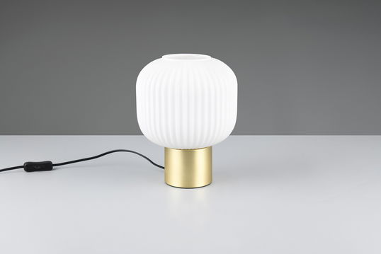 Lampa de masa Diva, TRIO, 20x26 cm, 40W, 1x E27, metal, bronz mat/alb