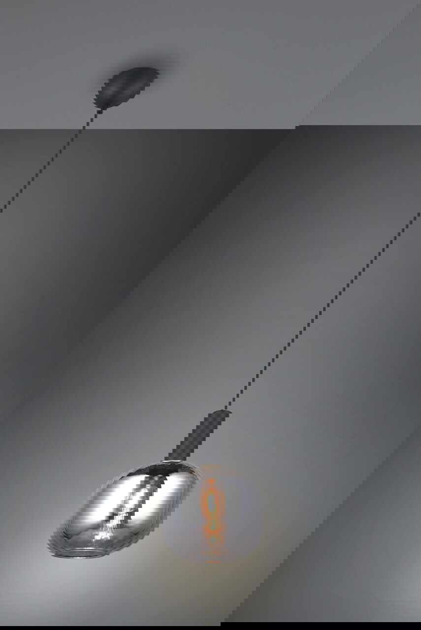 Lustra Diva, TRIO, 20x150 cm, 10W, 1x E27, metal, negru mat/argintiu