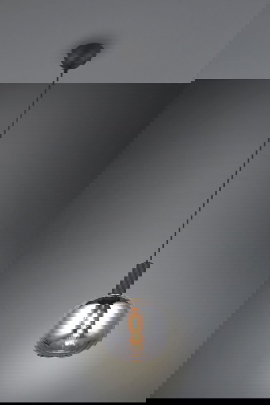 Lustra Diva, TRIO, 20x150 cm, 10W, 1x E27, metal, negru mat/argintiu