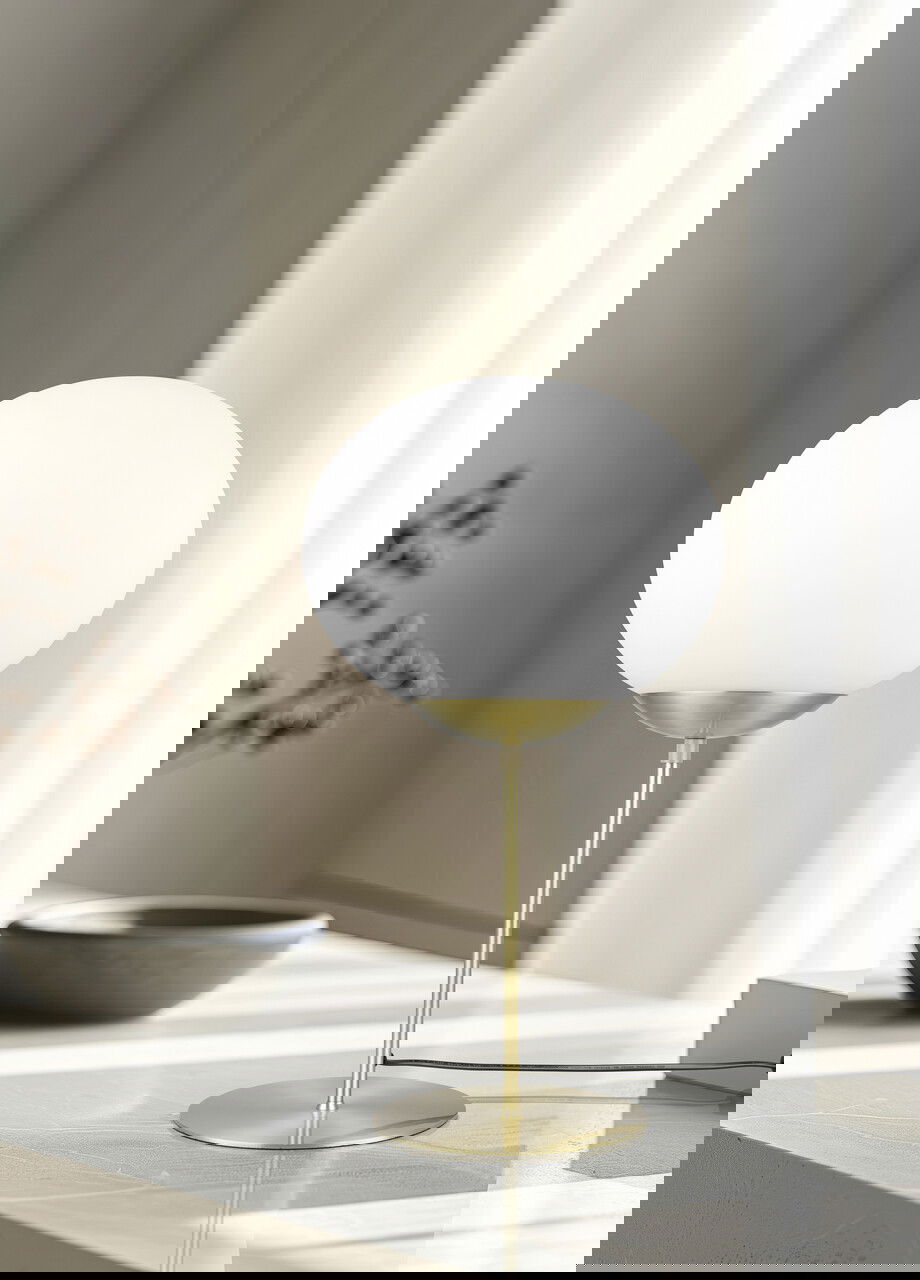 Lampa de masa Fomento, TRIO, 30x52 cm, 15W, 1x E27, metal, bronz mat/alb