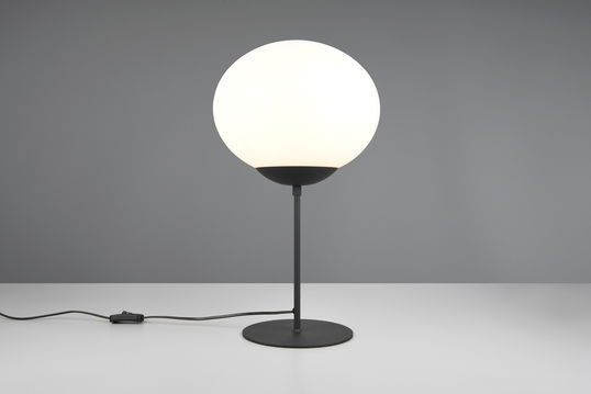Lampa de masa Fomento, TRIO, 30x52 cm, 15W, 1x E27, metal, negru mat/alb