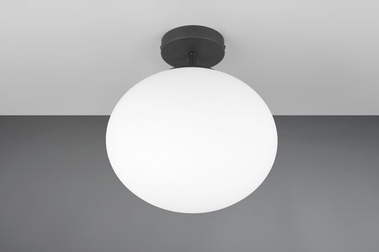 Plafoniera Fomento, TRIO, 30x33 cm, 15W, 1x E27, metal, negru mat/alb